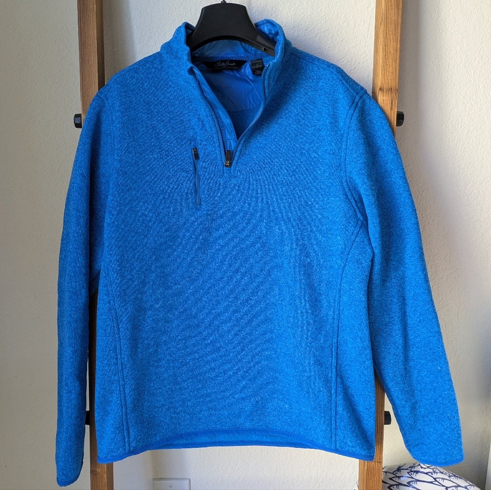 Bobby Jones Men's Heathered Blue Men's Quarter Zip Sweatshirt - Size M